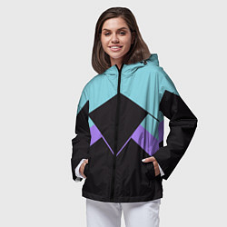Ветровка с капюшоном женская Ретро олимпийка, цвет: 3D-черный — фото 2