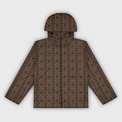 Ветровка с капюшоном женская Ажурный тёмно-коричневый, цвет: 3D-черный