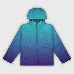 Женская ветровка Графический эффект на бирюзово-синего градиенте