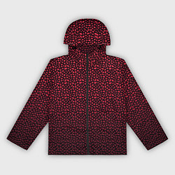 Ветровка с капюшоном женская Тёмно-красный объёмный паттерн, цвет: 3D-черный