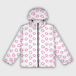 Ветровка с капюшоном женская Паттерн сердце, цвет: 3D-черный