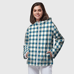 Ветровка с капюшоном женская Белый в синюю полоску, цвет: 3D-белый — фото 2