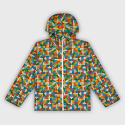 Ветровка с капюшоном женская Плитки тетриса, цвет: 3D-белый