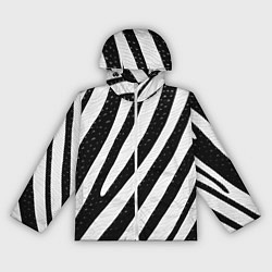 Ветровка с капюшоном женская Зебра под дождем, цвет: 3D-белый