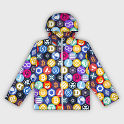 Ветровка с капюшоном женская Криптовалюта Биткоин, Эфириум, Тетхер, Солана патт, цвет: 3D-белый