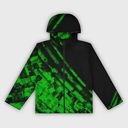 Ветровка с капюшоном женская Неоновые полосы цветные, цвет: 3D-черный
