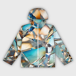 Ветровка с капюшоном женская Грани стеклянного камня, цвет: 3D-белый