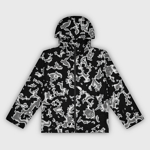Женская ветровка Капли жидкого металла - камуфляж на чёрном / 3D-Черный – фото 1