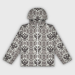 Ветровка с капюшоном женская Паттерн герба России на белом фоне, цвет: 3D-белый
