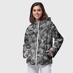 Ветровка с капюшоном женская Кудрявая шерсть баранов, цвет: 3D-белый — фото 2