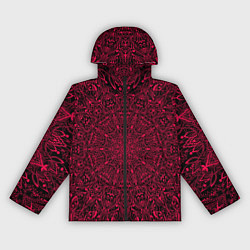 Ветровка с капюшоном женская Мандала чёрно-розовый, цвет: 3D-черный