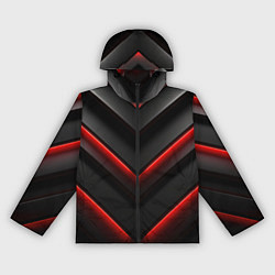 Ветровка с капюшоном женская Красное свечение на черном, цвет: 3D-черный