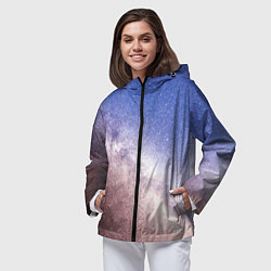 Ветровка с капюшоном женская Галактика млечный путь, цвет: 3D-черный — фото 2