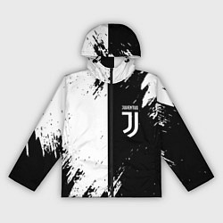 Ветровка с капюшоном женская Juventus краски чёрнобелые, цвет: 3D-черный