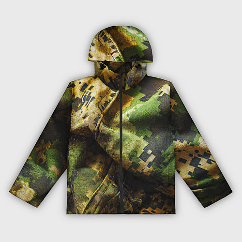 Женская ветровка Реалистичный камуфляж на ткани / 3D-Черный – фото 1