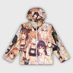 Ветровка с капюшоном женская Аниме тяночки, цвет: 3D-белый