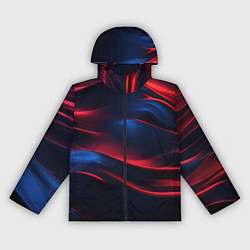 Ветровка с капюшоном женская Красно-синие полосы, цвет: 3D-черный