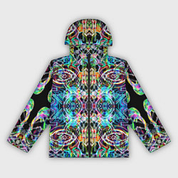 Ветровка с капюшоном женская Фрактальный орнамент, цвет: 3D-черный