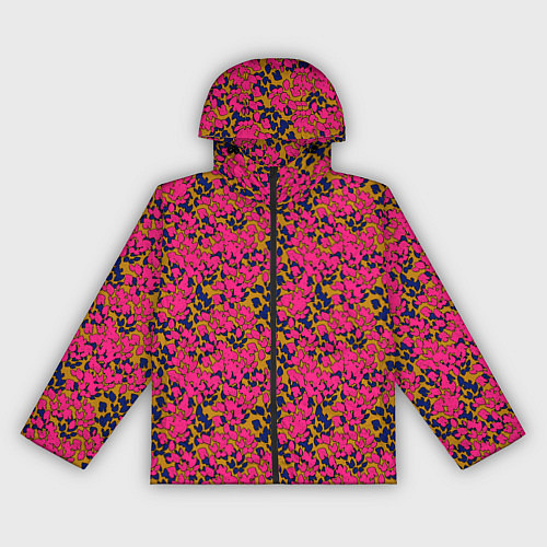 Женская ветровка Взаимосвязанные листочки, розового жёлтого и синег / 3D-Черный – фото 1