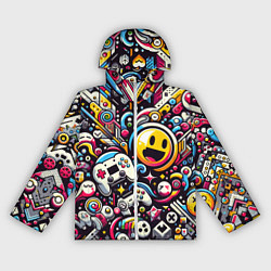 Ветровка с капюшоном женская Паттерн с играми, цвет: 3D-белый