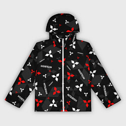 Ветровка с капюшоном женская Mitsubishi - logo pattern, цвет: 3D-белый