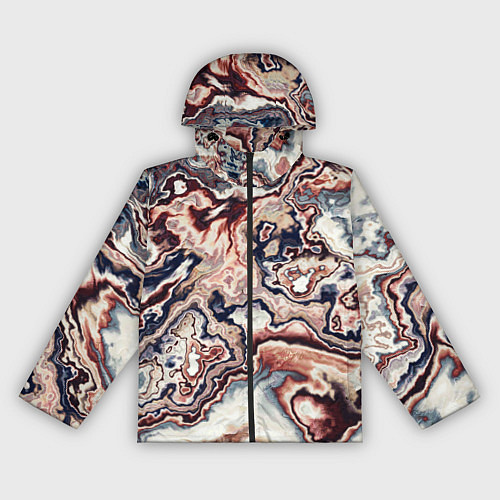 Женская ветровка Разноцветный мраморный узор / 3D-Черный – фото 1