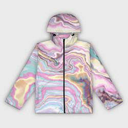 Ветровка с капюшоном женская Мрамор узор разноцветный, цвет: 3D-черный
