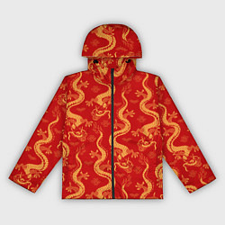 Ветровка с капюшоном женская Желтый - дракон, цвет: 3D-черный