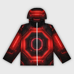 Ветровка с капюшоном женская Nvidia style black and red neon, цвет: 3D-белый