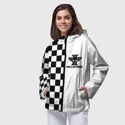 Ветровка с капюшоном женская Helldivers 2: Chess Logo, цвет: 3D-черный — фото 2