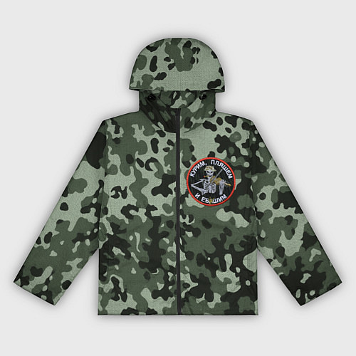 Женская ветровка Курим пляшем еб*шим камуфляж со скелетом музыканто / 3D-Черный – фото 1