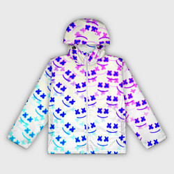 Ветровка с капюшоном женская Marshmello pattern neon, цвет: 3D-белый