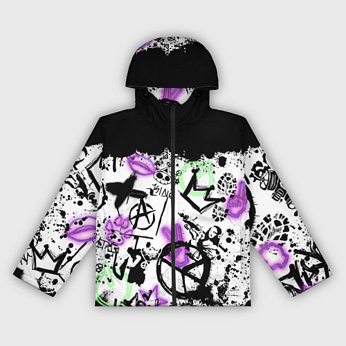 Женская ветровка Анархия от Мона Лизы в граффити и неоне / 3D-Черный – фото 1