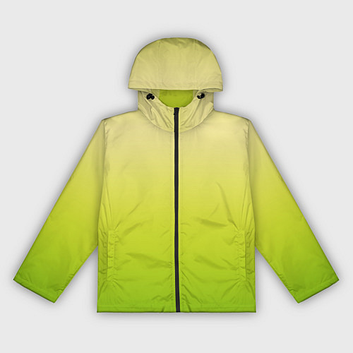 Женская ветровка Градиент лимонный жёлто-салатовый / 3D-Черный – фото 1
