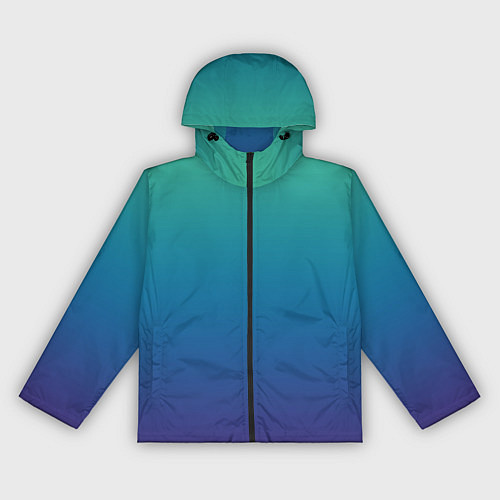 Женская ветровка Градиент зелёно-фиолетовый / 3D-Черный – фото 1