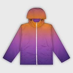 Ветровка с капюшоном женская Градиент оранжево-фиолетовый, цвет: 3D-белый