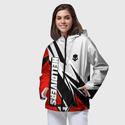 Ветровка с капюшоном женская Helldivers 2: White x Red, цвет: 3D-черный — фото 2