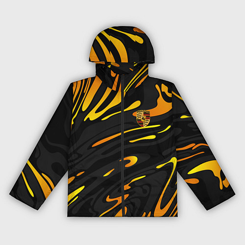 Женская ветровка Porsche - Желтые разводы / 3D-Черный – фото 1