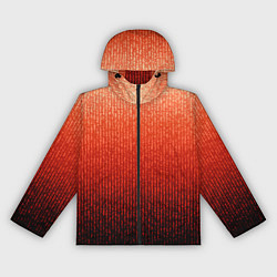 Ветровка с капюшоном женская Полосатый градиент оранжево-красный в чёрный, цвет: 3D-черный