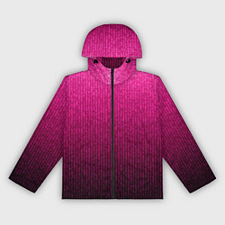 Ветровка с капюшоном женская Яркий розовый градиент полоска, цвет: 3D-черный
