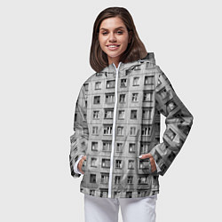 Ветровка с капюшоном женская Эстетика хрущёвки, цвет: 3D-белый — фото 2