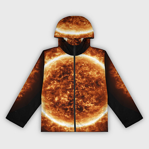 Женская ветровка Пылающее солнце крупным планом / 3D-Черный – фото 1