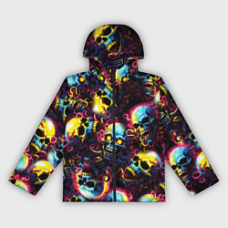 Женская ветровка Разноцветные черепушки с щупальцами