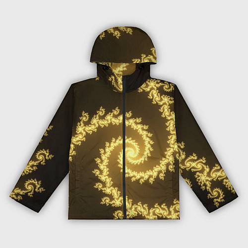 Женская ветровка Желтая спираль фракталов / 3D-Черный – фото 1