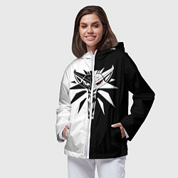 Ветровка с капюшоном женская Ведьмак 3 белое и черное, цвет: 3D-белый — фото 2