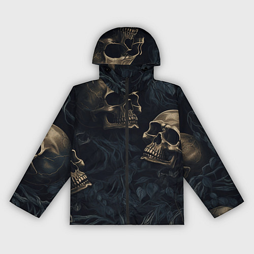 Женская ветровка Черепа в листьях / 3D-Черный – фото 1