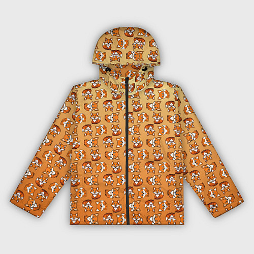 Женская ветровка Паттерн из милых лисят / 3D-Черный – фото 1