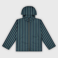 Ветровка с капюшоном женская Чёрный в ярко-синюю полоску, цвет: 3D-черный
