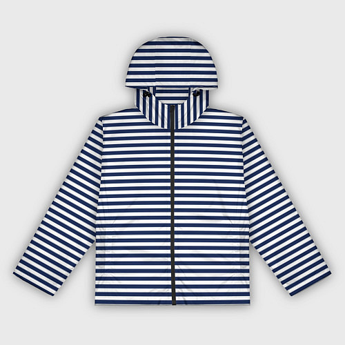 Женская ветровка Белый в тёмно-синюю полоску / 3D-Черный – фото 1