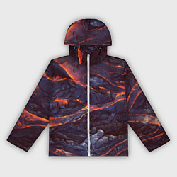 Ветровка с капюшоном женская Лавовые реки, цвет: 3D-белый